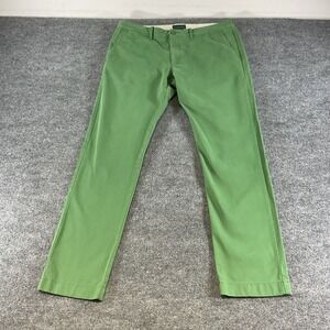 J.Crew Oarsman 484 Slim Chino Pants Mens 38x32 Green Cotton Casual Stretch